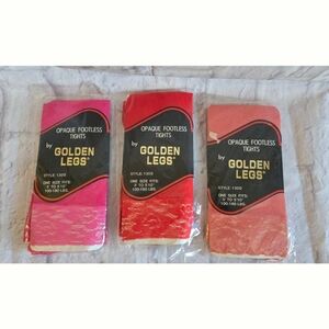 Golden Legs Opaque Footless Tights - Pink, Red, Coral
